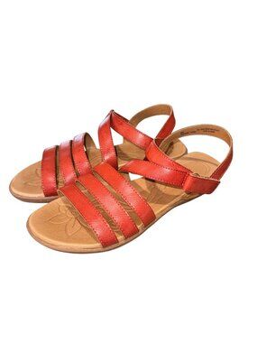 B.O.C Hilda Brick Red Strappy Sandals Women 9 Cushioned Comfort Adjustable Strap